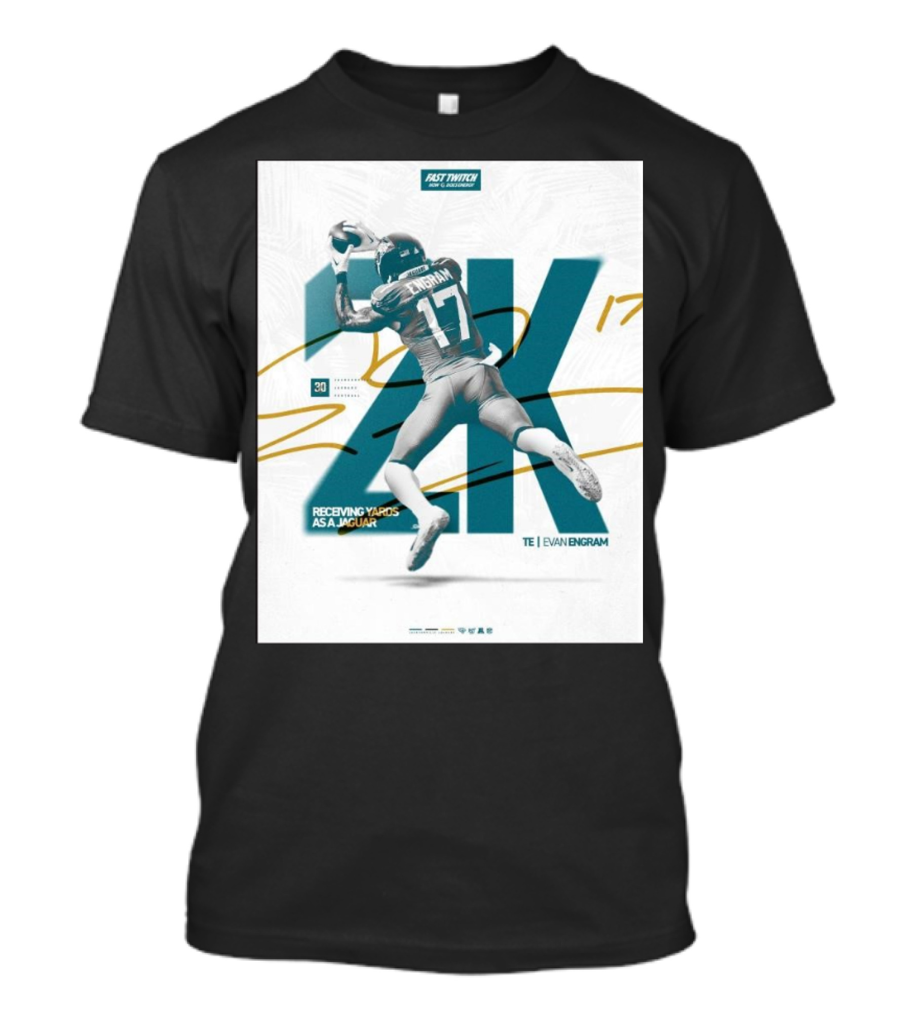 Jacksonville Jaguars TE Evan Engram 2K Receiving Yards As A Jaguar T-Shirt