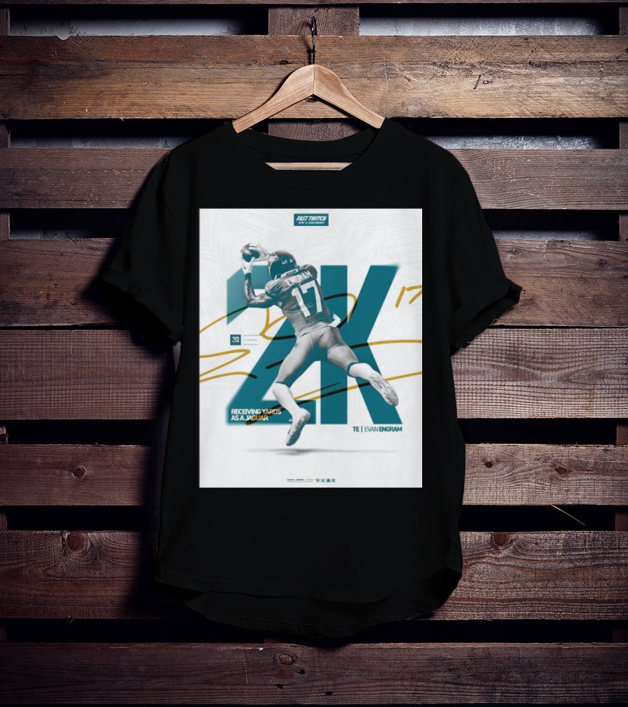 Jacksonville Jaguars TE Evan Engram 2K Receiving Yards As A Jaguar T-Shirt