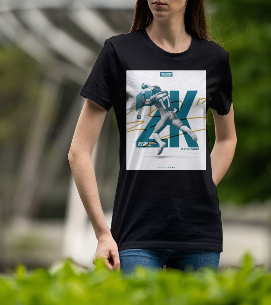 Jacksonville Jaguars TE Evan Engram 2K Receiving Yards As A Jaguar T-Shirt