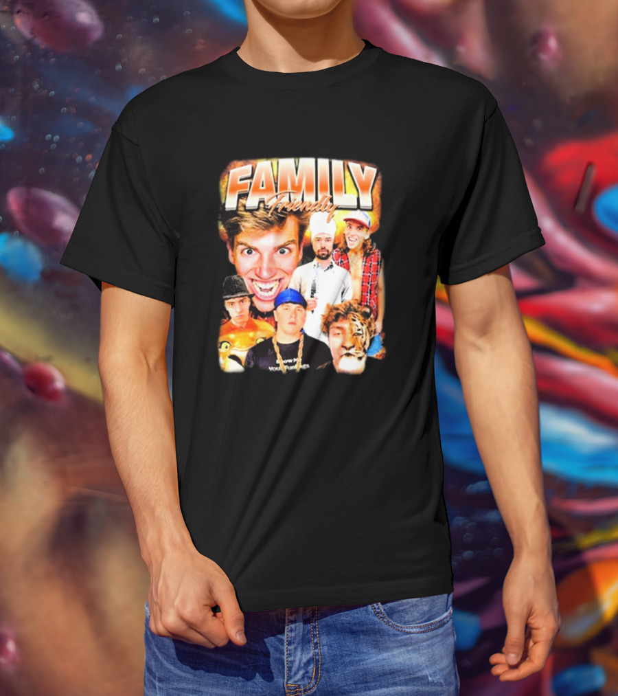 FAMILY Friendly YouTube Year One Photos Comedy Collage T-Shirt