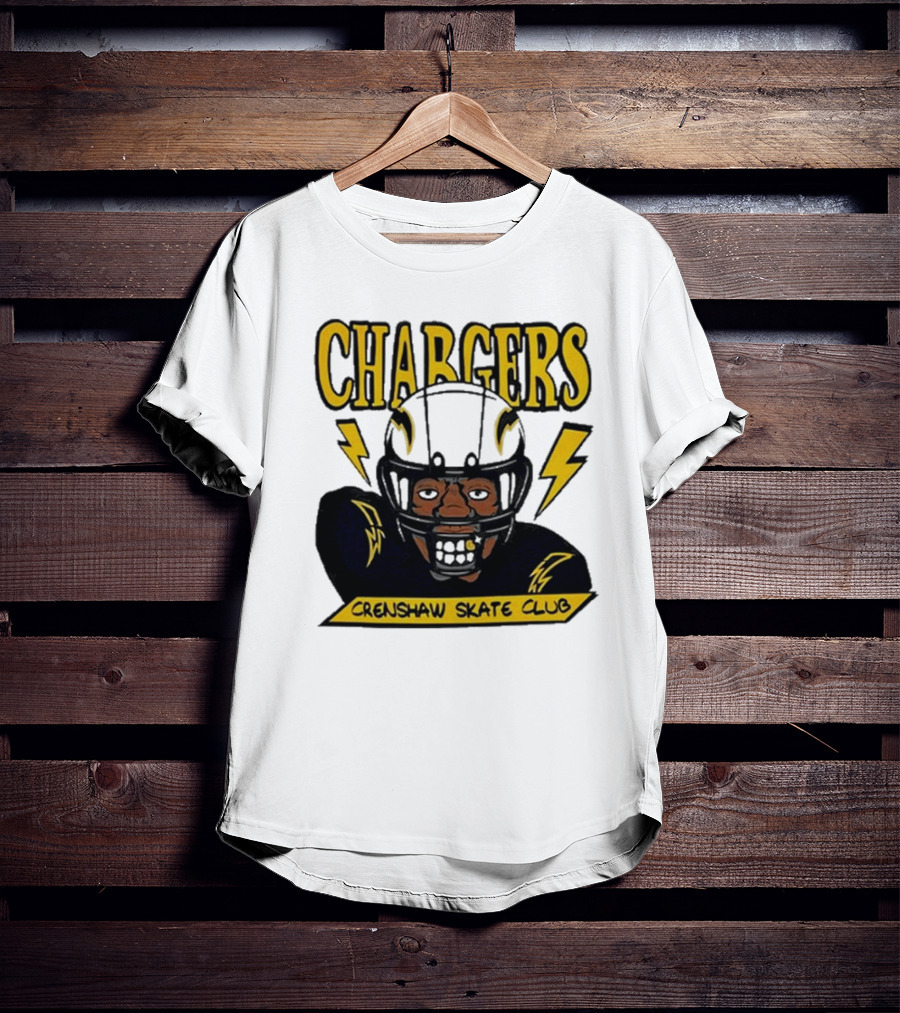 Los Angeles Chargers Crenshaw Skate Club Cartoon Collaboration T-Shirt