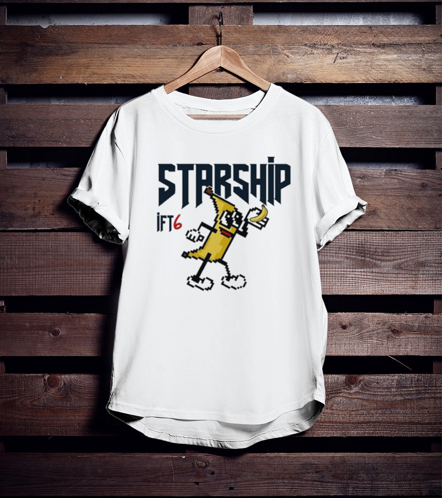 Starship IFT6 Banana Pixel Art Character T-Shirt