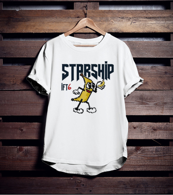 Starship IFT6 Banana Pixel Art Character T-Shirt