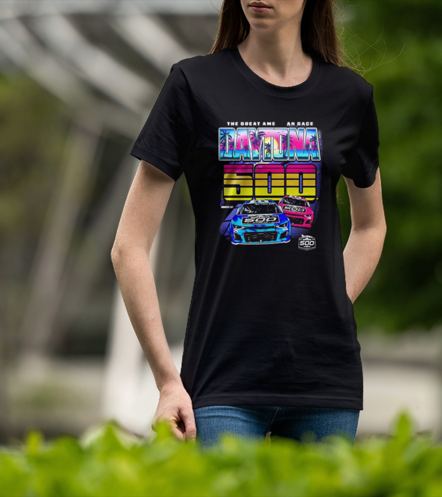 The Great American Race Daytona 500 Checkered Flag Sports 2025 Daytona International Speedway Throwback T-Shirt