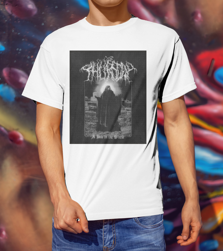 Thursday A Hole In The World Mysterious Cloaked Figure In Cemetery T-Shirt