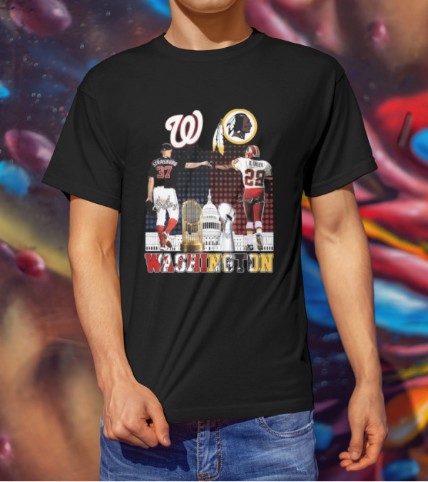 Washington Strasburg D. Green Capitol W Emblems Redskins Thank You For The Memories Signatures T-Shirt