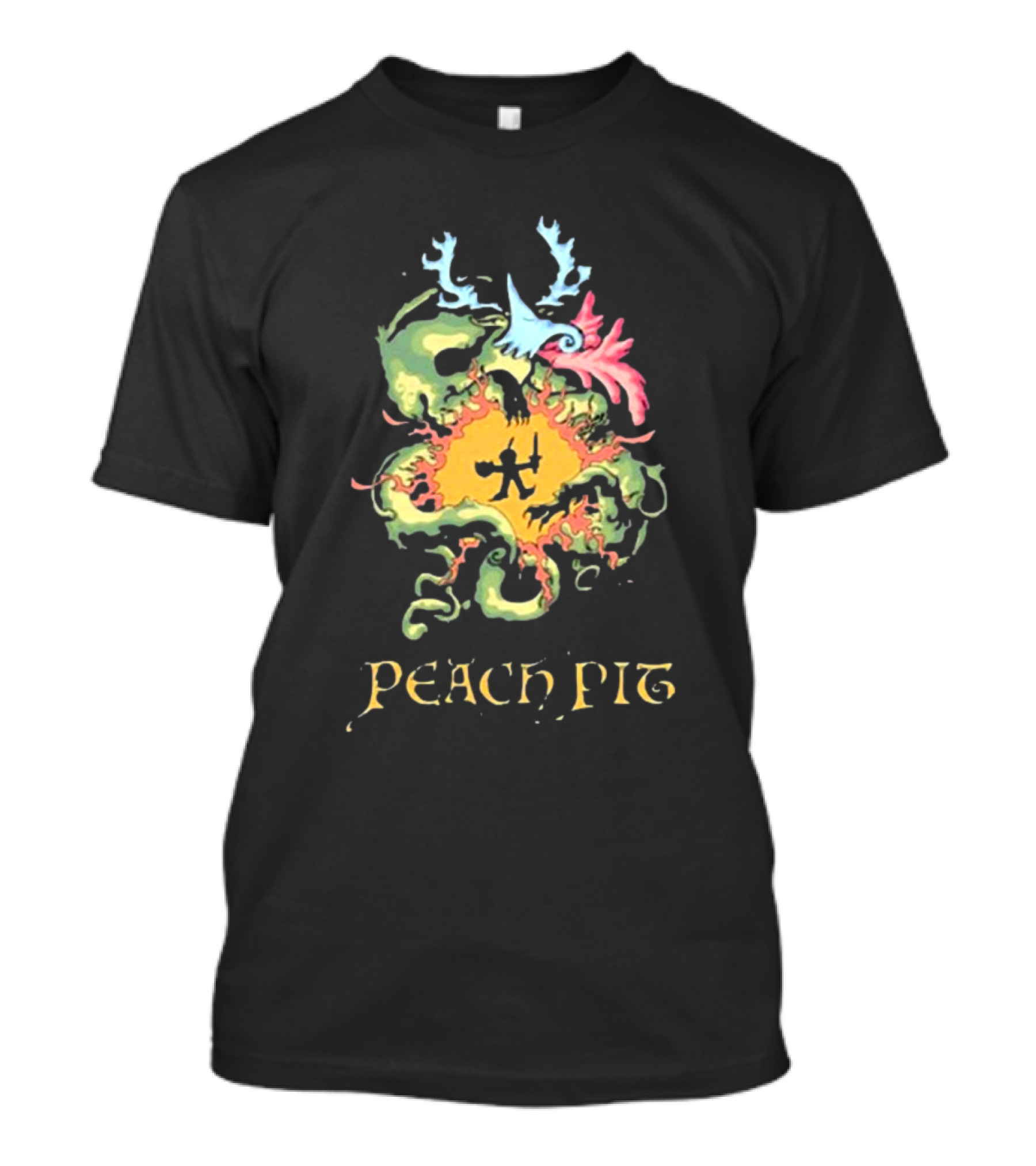 Peach Pit Psychedelic Fantasy Symbol T-Shirt