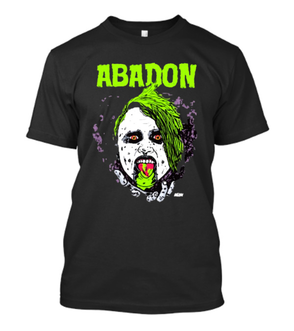 Abadon AEW Neon Green Zombie Face I Can Never Die T-Shirt