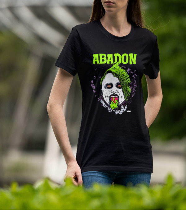 Abadon AEW Neon Green Zombie Face I Can Never Die T-Shirt
