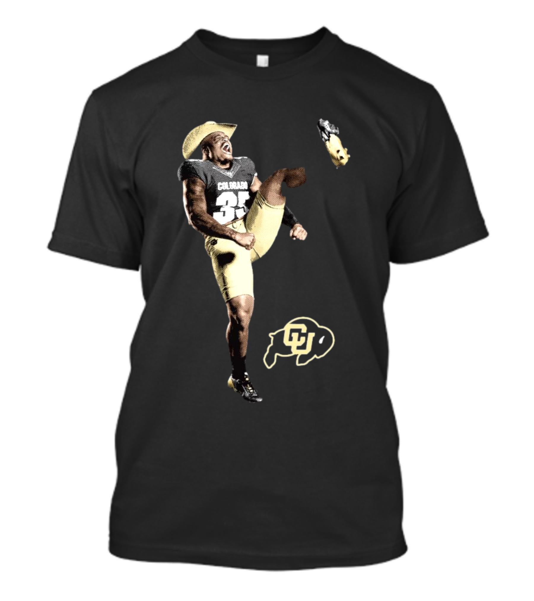 Colorado Buffs BJ Green II Cowboy Hat 90s Style Football Player With CU T-Shirt