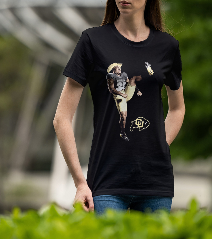 Colorado Buffs BJ Green II Cowboy Hat 90s Style Football Player With CU T-Shirt