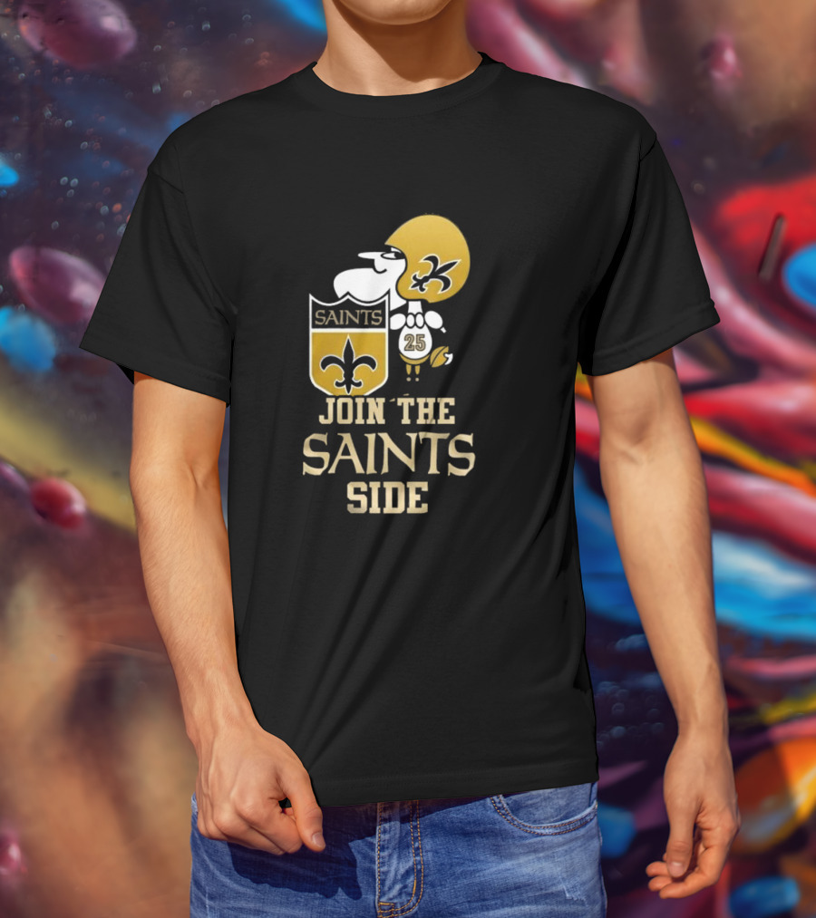New Orleans Saints Snoopy 25 Join The Saints Side T-Shirt