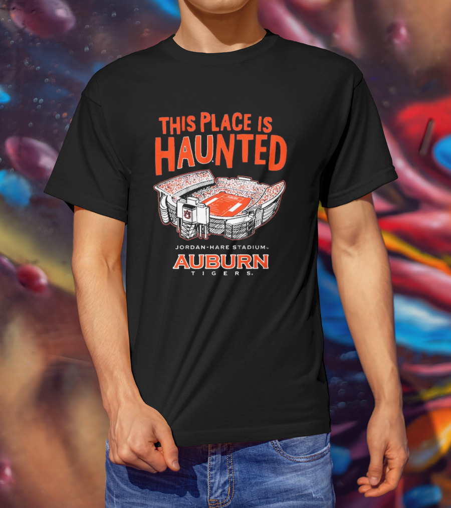 Auburn Tigers This Place Is Haunted Jordan-Hare Stadium Football T-Shirt