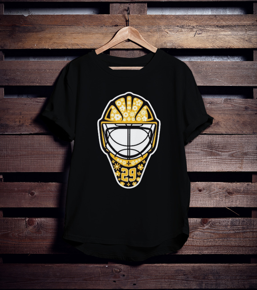 Pens Gear Marc-André Fleury Number 29 Flower Mask Pittsburgh Penguins Hockey T-Shirt