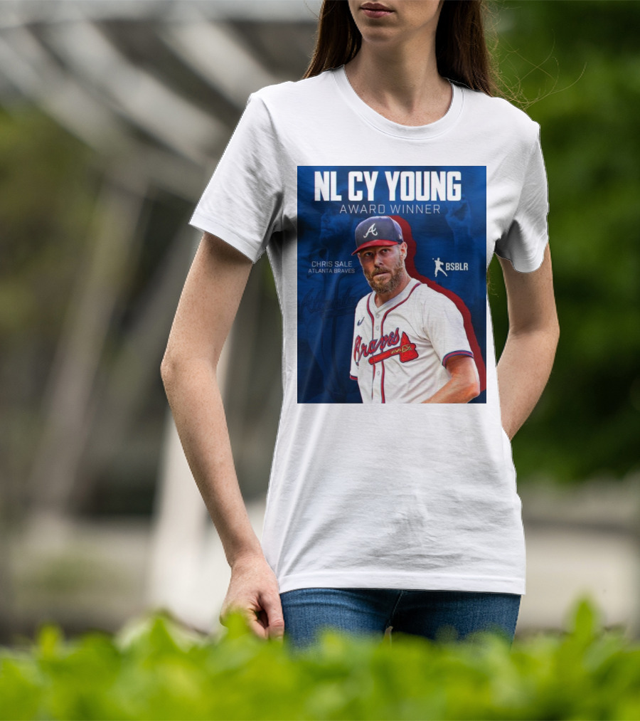 NL Cy Young Award Winner Chris Sale Atlanta Braves BSBLR T-Shirt