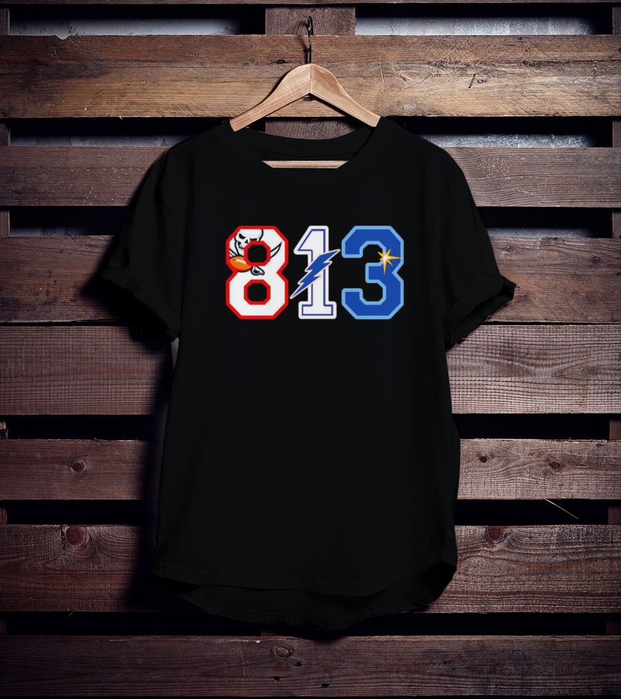 813 Tampa Buccaneers Tampa Bay Rays Tampa Bay Lightning T-Shirt