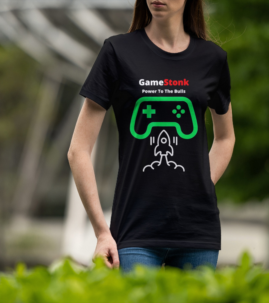 GameStonk Power To The Bulls Hedge Fund Destroyer Wall Street Bets Rocket Controller Classic T-Shirt