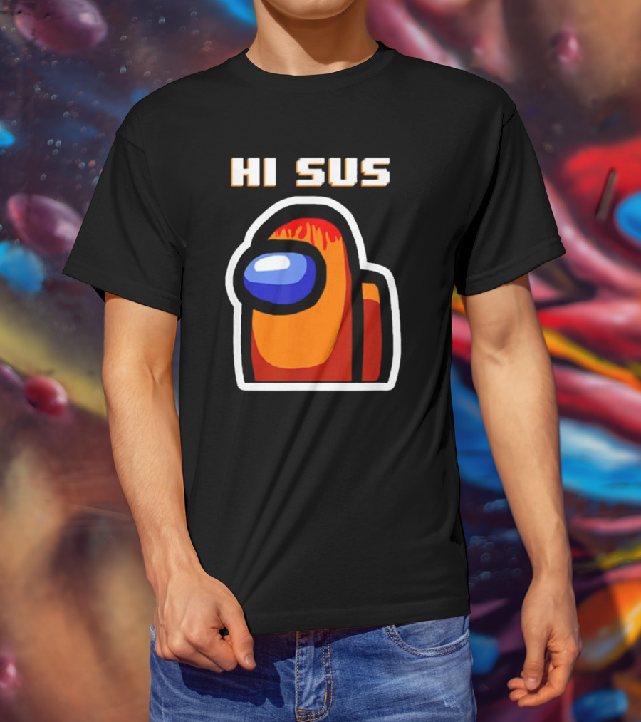 Hi Sus Impostor Among Us Funny Vintage Game T-Shirt
