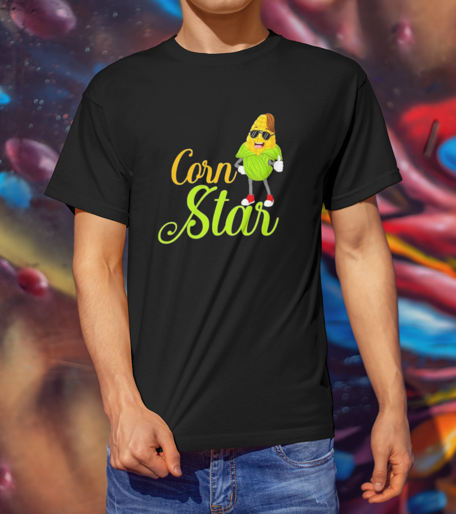 Corn Star Barnyard Harvest Rancher Farming Barn Cattle T-Shirt