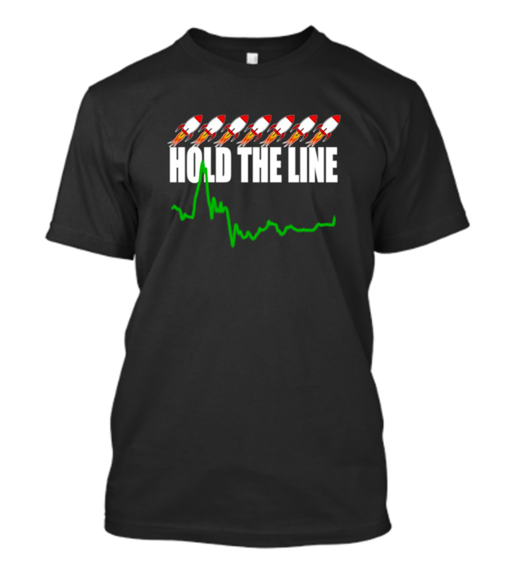 Wall Street Stonk Stocks Hold The Line Rocket Graph Momentum T-Shirt