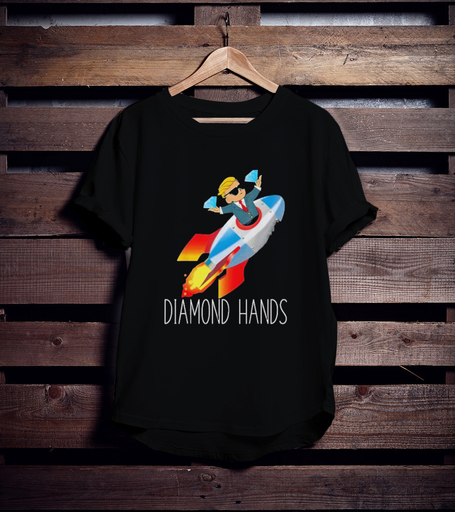 WallStreetBets WSB Diamond Hands Rocket Ship To The Moon T-Shirt