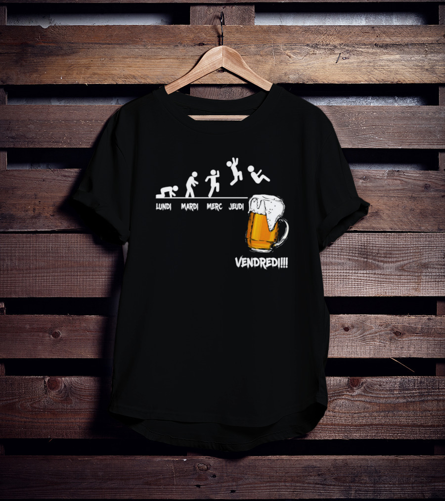 Lundi Mardi Mercredi Jeudi Vendredi Beer Evolution Mug T-Shirt