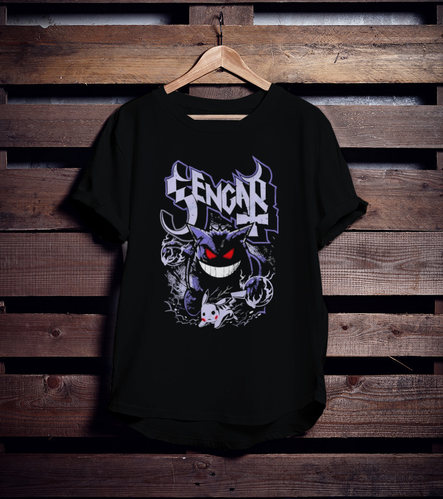 Gengar The Shadow Ghost With Pikachu T-Shirt