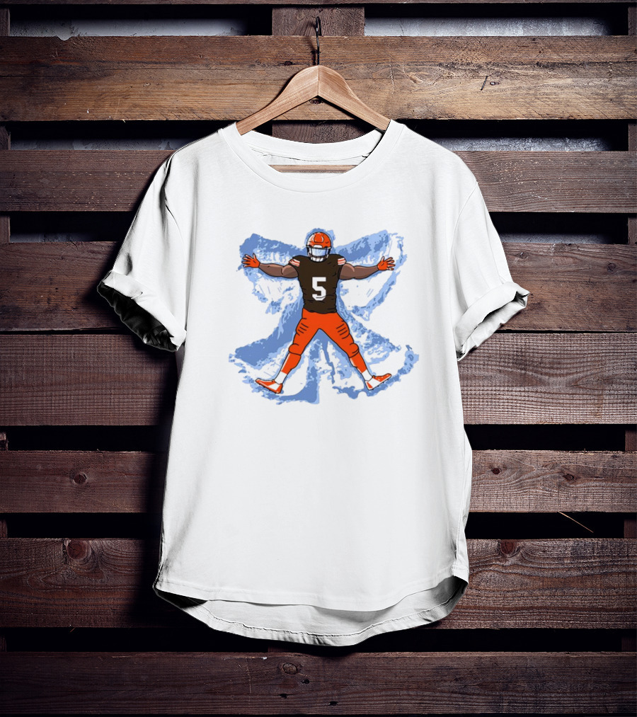 Cleveland Browns Jameis Winston Number 5 Snow Angel Dub T-Shirt