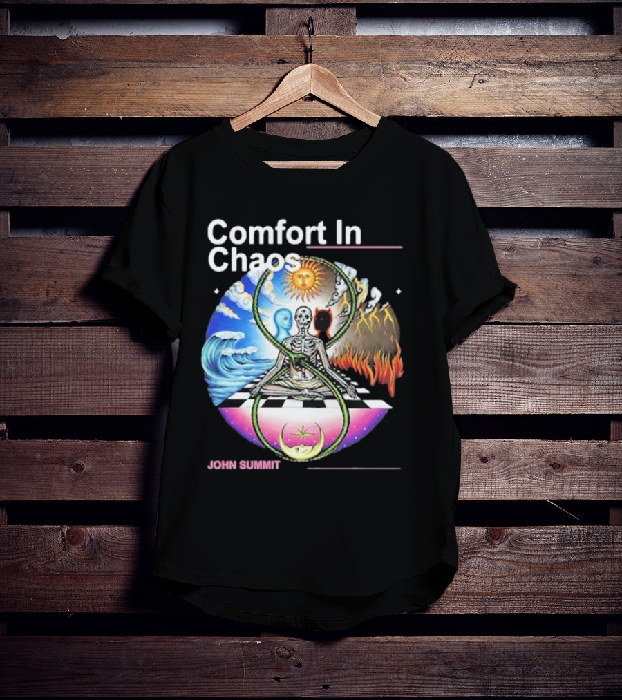 Comfort In Chaos John Summit The Good And The Evil Sun Moon Skeleton T-Shirt