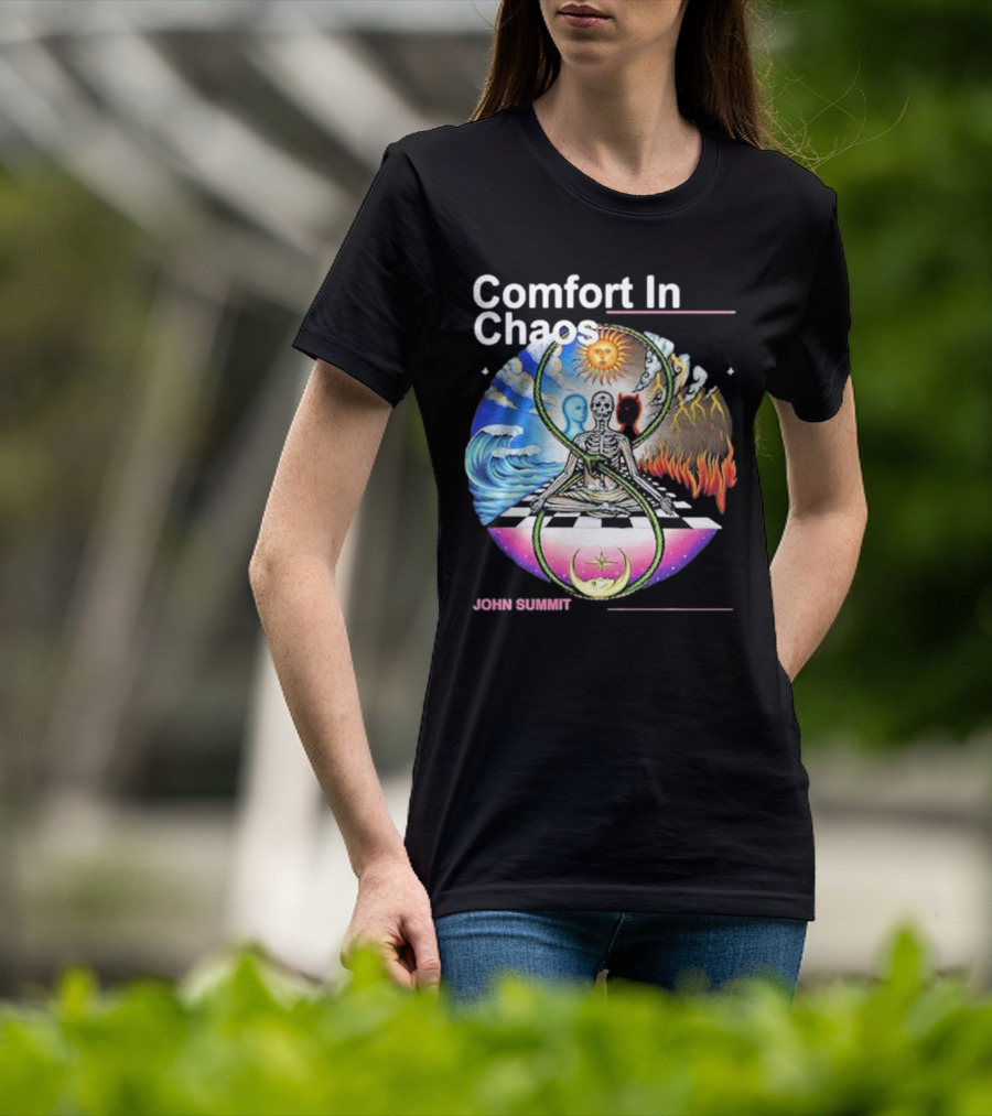 Comfort In Chaos John Summit The Good And The Evil Sun Moon Skeleton T-Shirt