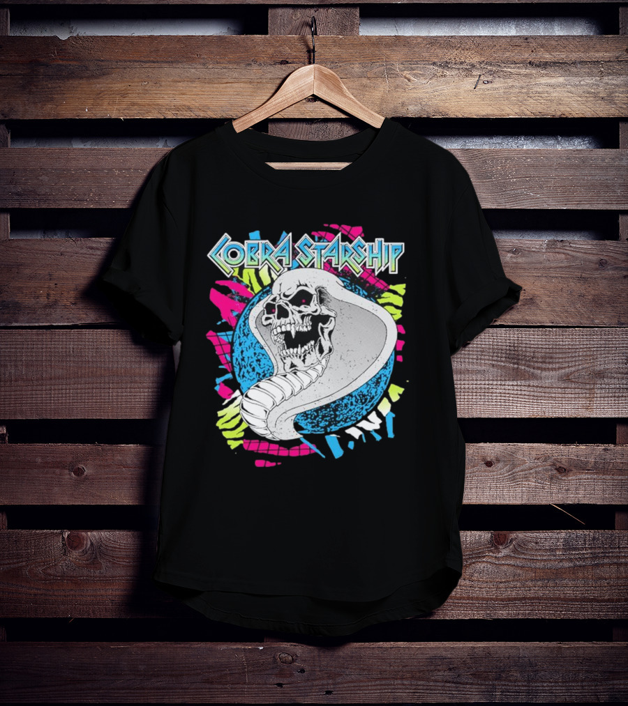 Cobra Starship Skull Cobra Neon Colors T-Shirt
