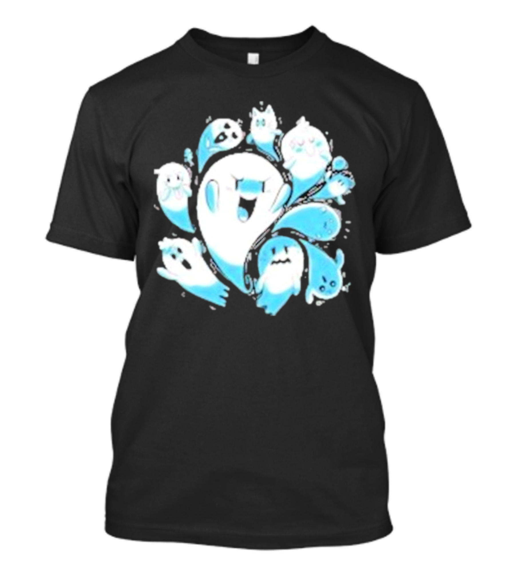 Ghostly Gathering Alexandra Sketch Spooky Blue Spirits T-Shirt