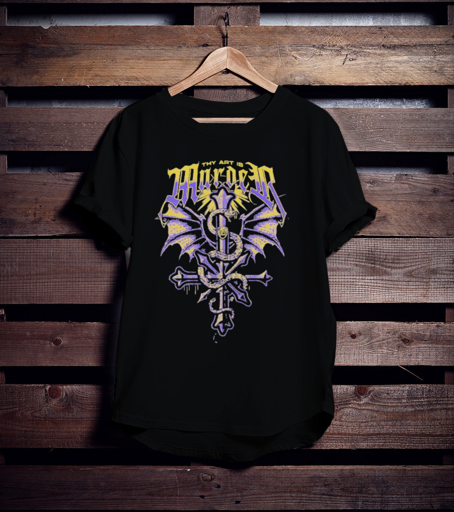 Thy Art Is Murder Bermuda Winged Serpent Cross T-Shirt