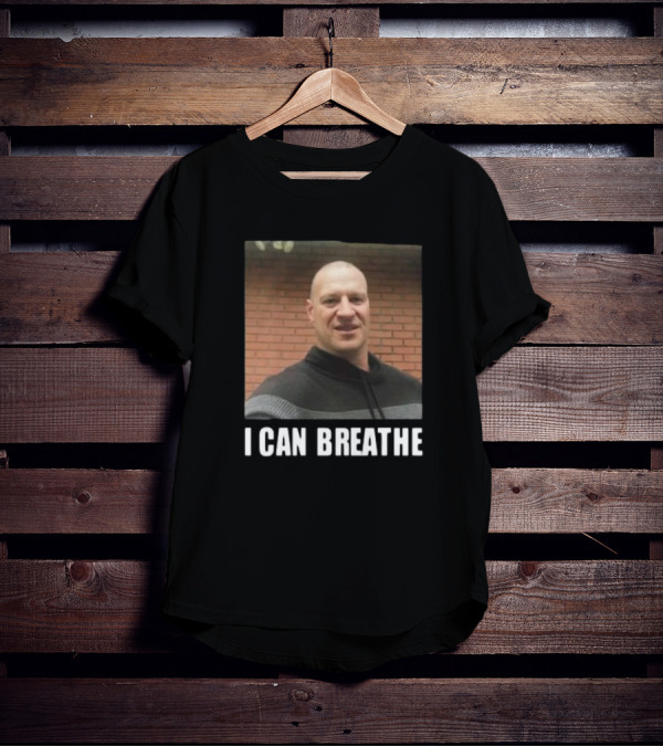 Bruhtees I Can Breathe Man Smiling Against Brick Wall T-Shirt