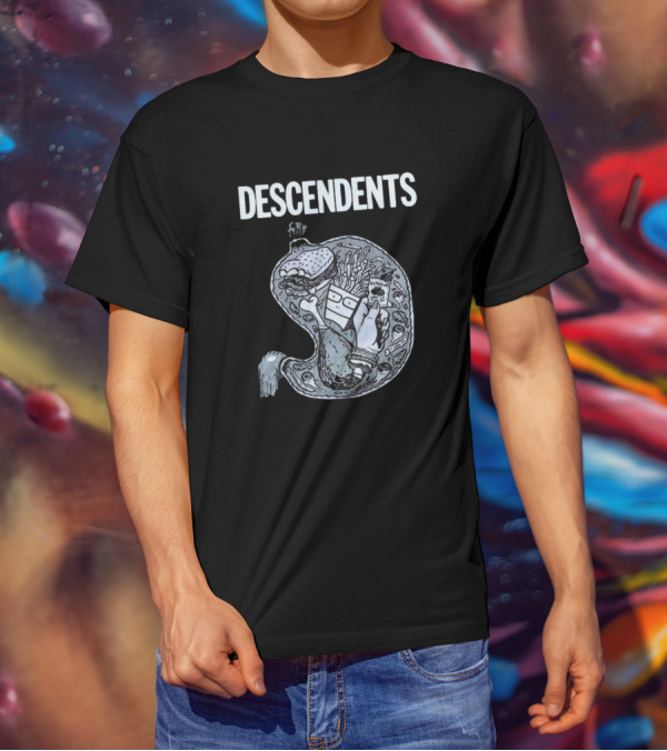 DESCENDENTS Hypercaffium Spazzinate Funny Stomach Graphic T-Shirt
