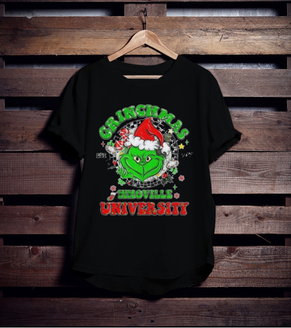 Grinchmas Whoville University Est 1957 Merry Christmas Grinch T-Shirt