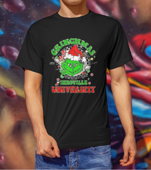Grinchmas Whoville University Est 1957 Merry Christmas Grinch T-Shirt