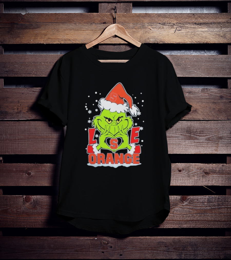 Grinch Love Syracuse Orange Football Christmas T-Shirt
