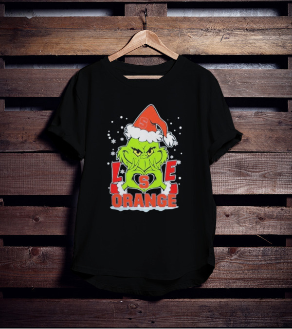 Grinch Love Syracuse Orange Football Christmas T-Shirt