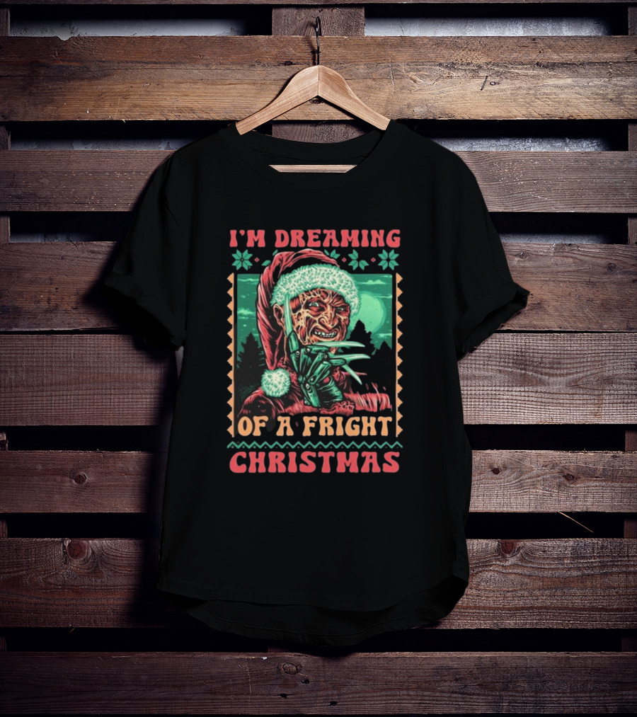 I’m Dreaming Of A Fright Christmas Santa Horror Claws Moon Holiday Scary Night T-Shirt