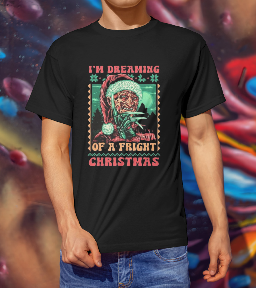 I’m Dreaming Of A Fright Christmas Santa Horror Claws Moon Holiday Scary Night T-Shirt