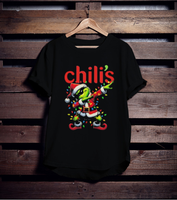 Chili's Santa Grinch Dabbing Merry Christmas T-Shirt