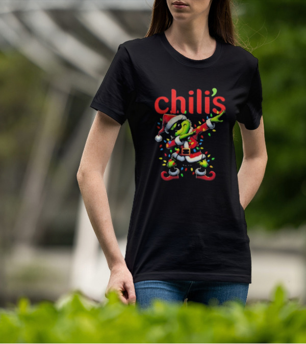 Chili's Santa Grinch Dabbing Merry Christmas T-Shirt