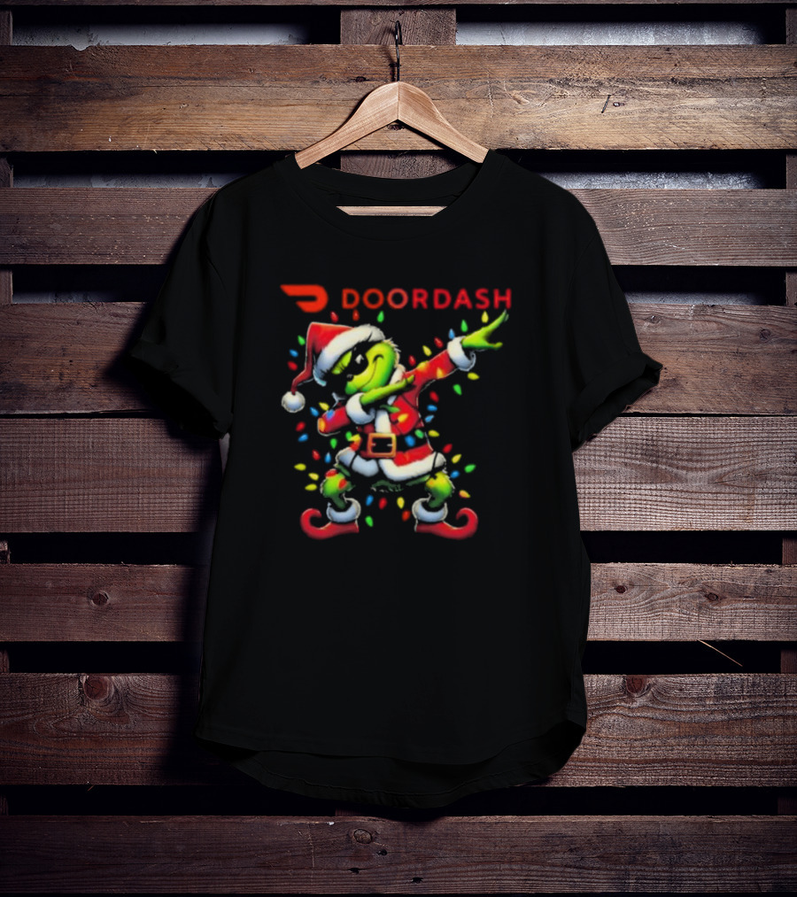 DoorDash Santa Grinch Dabbing Christmas T-Shirt