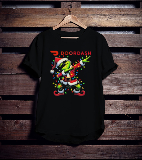 DoorDash Santa Grinch Dabbing Christmas T-Shirt