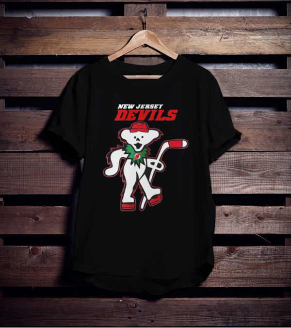 New Jersey Devils Hockey Grateful Dead Bear T-Shirt