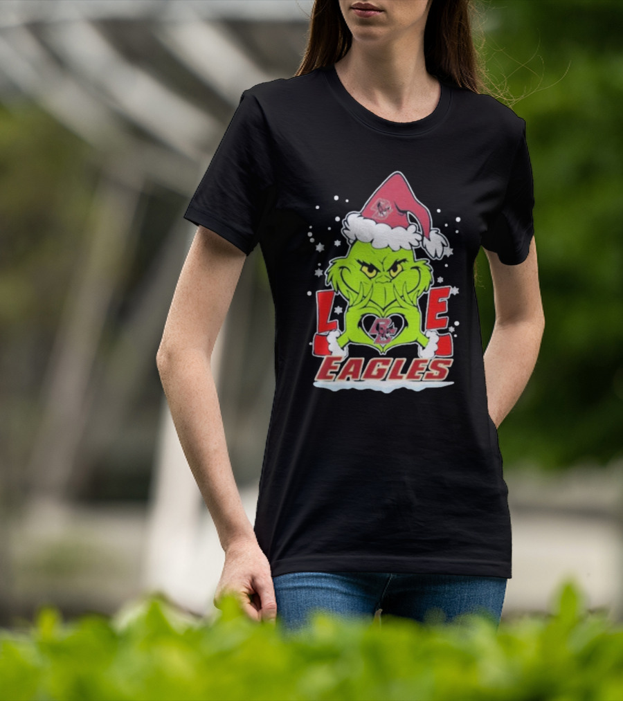 The Grinch Love Boston College Eagles Christmas Football T-Shirt
