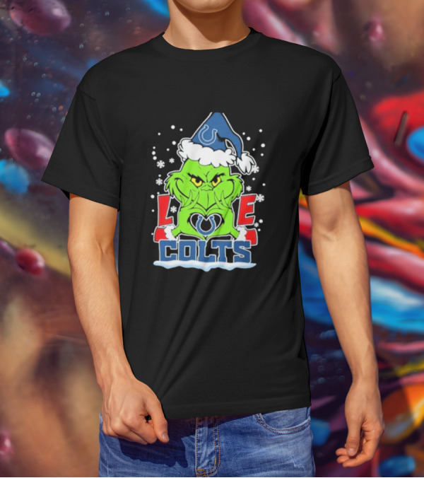 The Grinch Love Indianapolis Colts Football Christmas T-Shirt