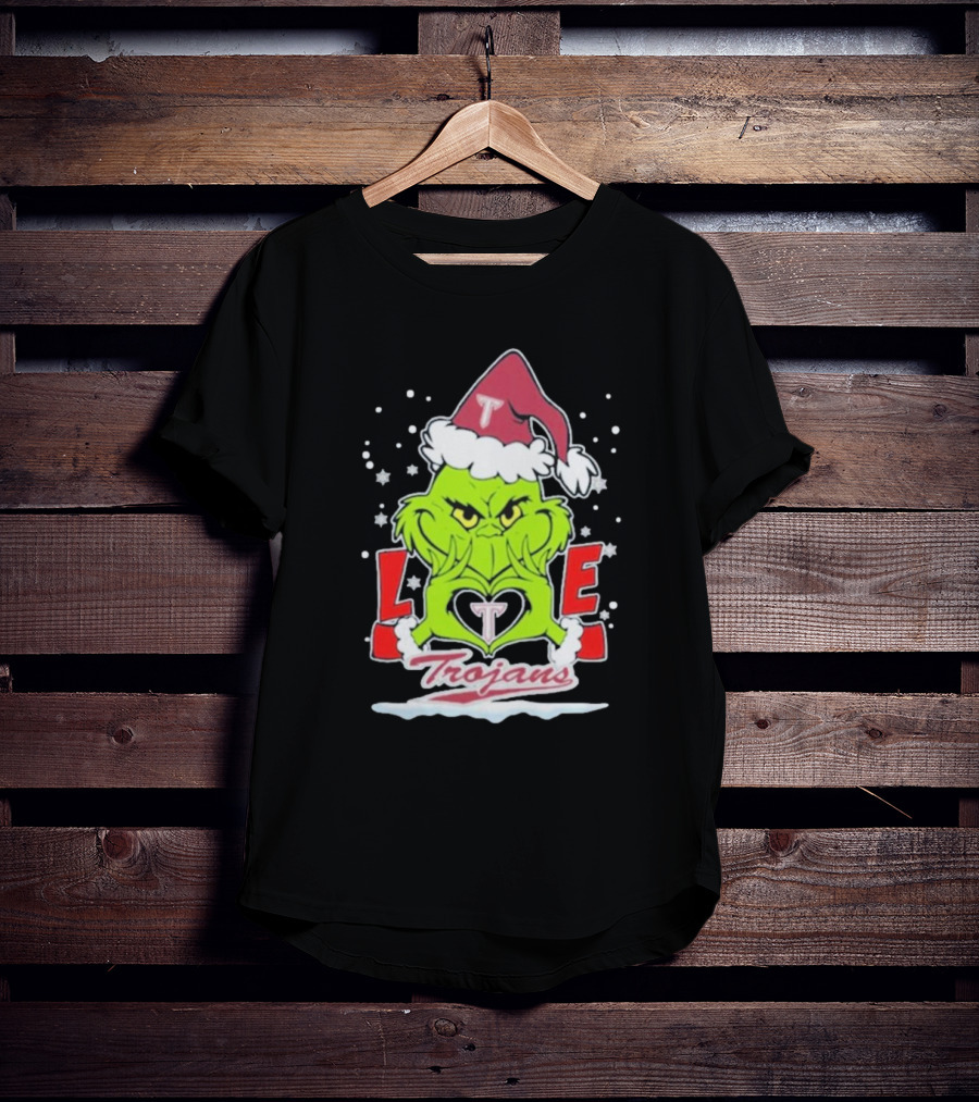 The Grinch Love Troy Trojans Christmas T-Shirt