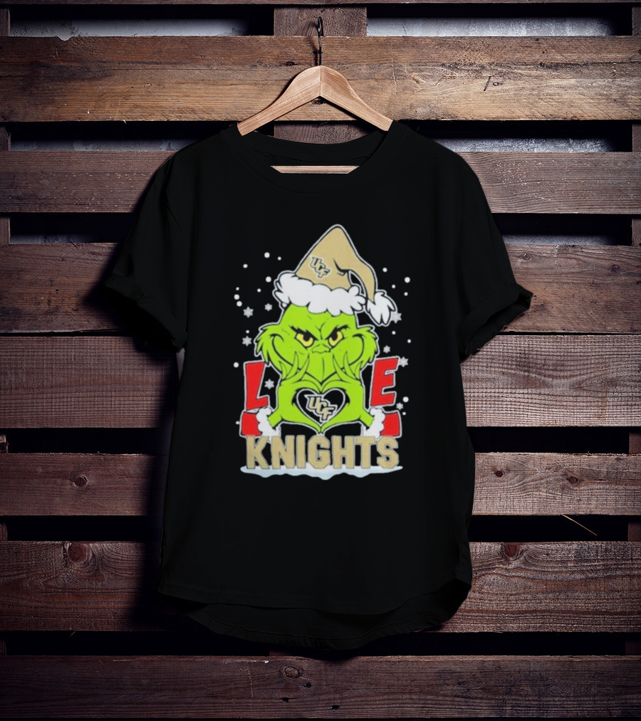 Grinch Love UCF Knights Christmas Football T-Shirt